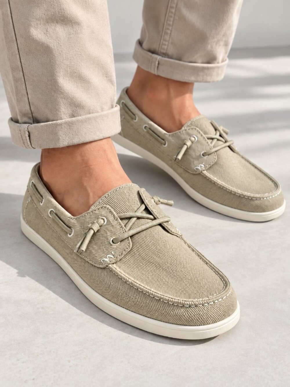 Cat & Jack Tan/beige Slip on Boat Shoes Loafers Size 6 Kids NWT